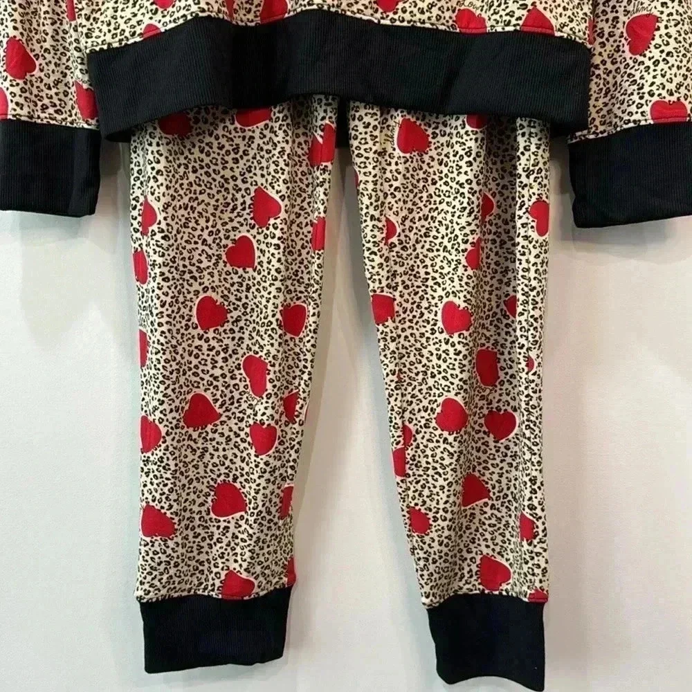 DKNY Animal Print Two Piece Pajamas Set - Size S